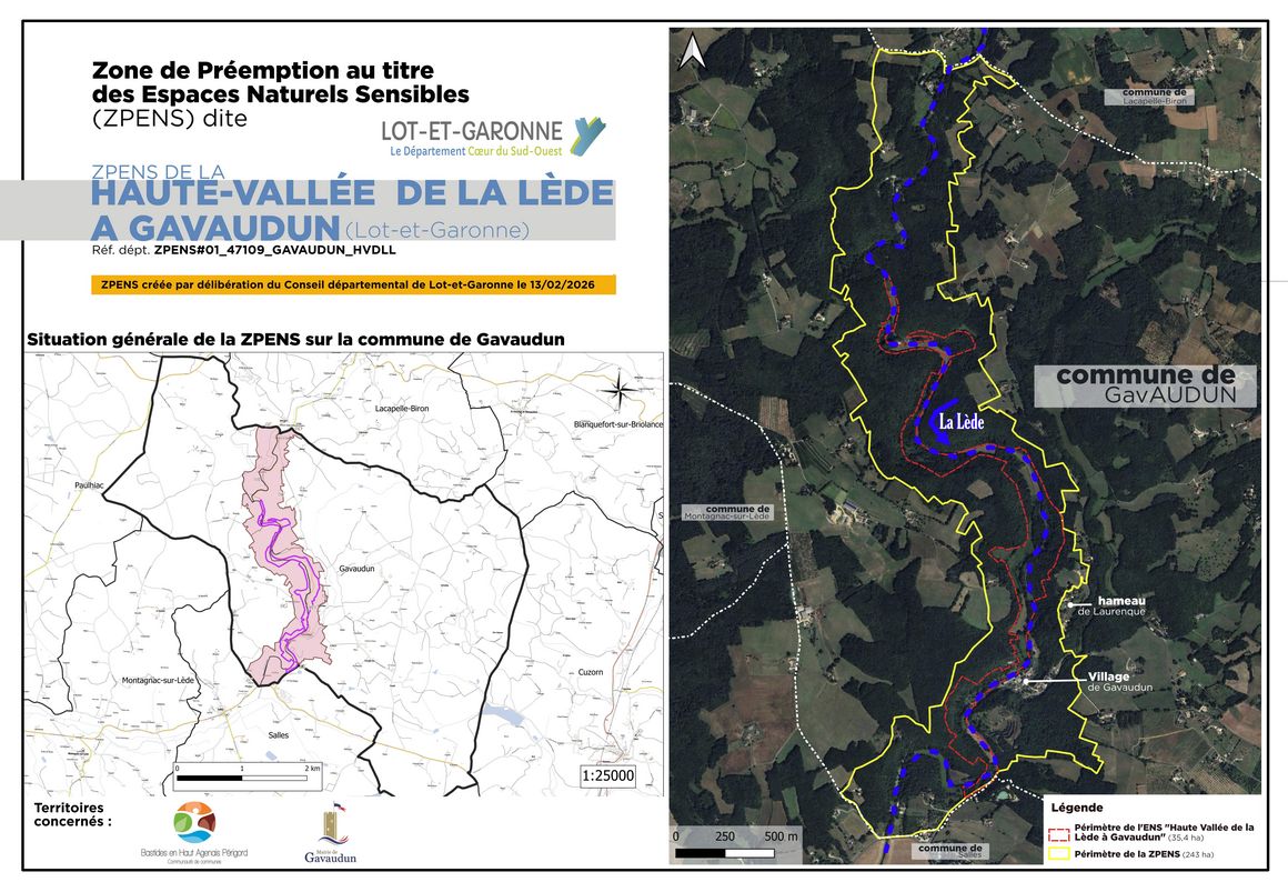 Cartographie de la haute vallée de la Lède à Gavaudun
